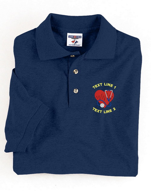 (image for) Heart w/ Stethoscope Nurse Polo Embroidered #040